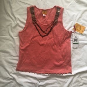 NWT RUBY RD CORAL STUDDED TANK